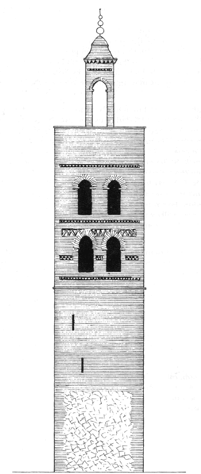 Recreación del alzado en su posible estado original (Dibujo A. Sanmiguel).