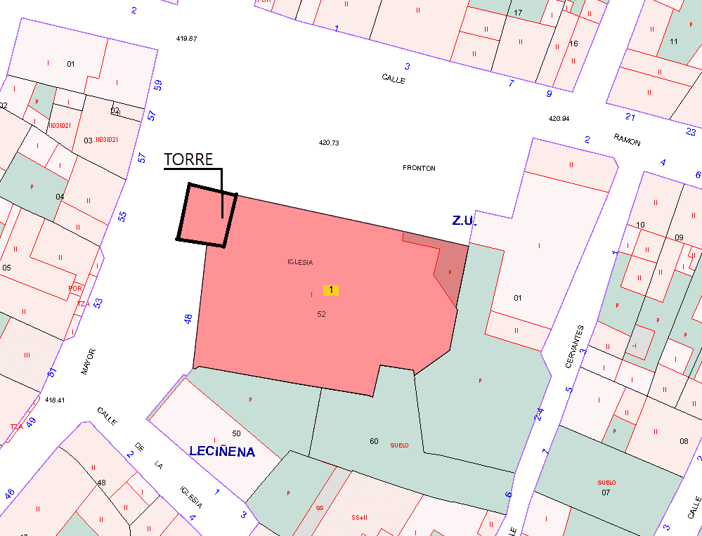 Posición de la torre respecto a la iglesia