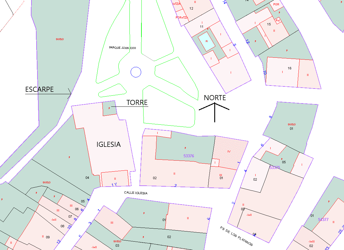 Situación torre e iglesia y orientación